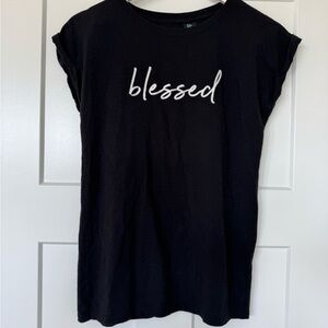 Women's Black 'Blessed' Short Sleeve Tee